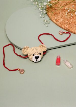 Teddy Hug Rakhi (Maroon)